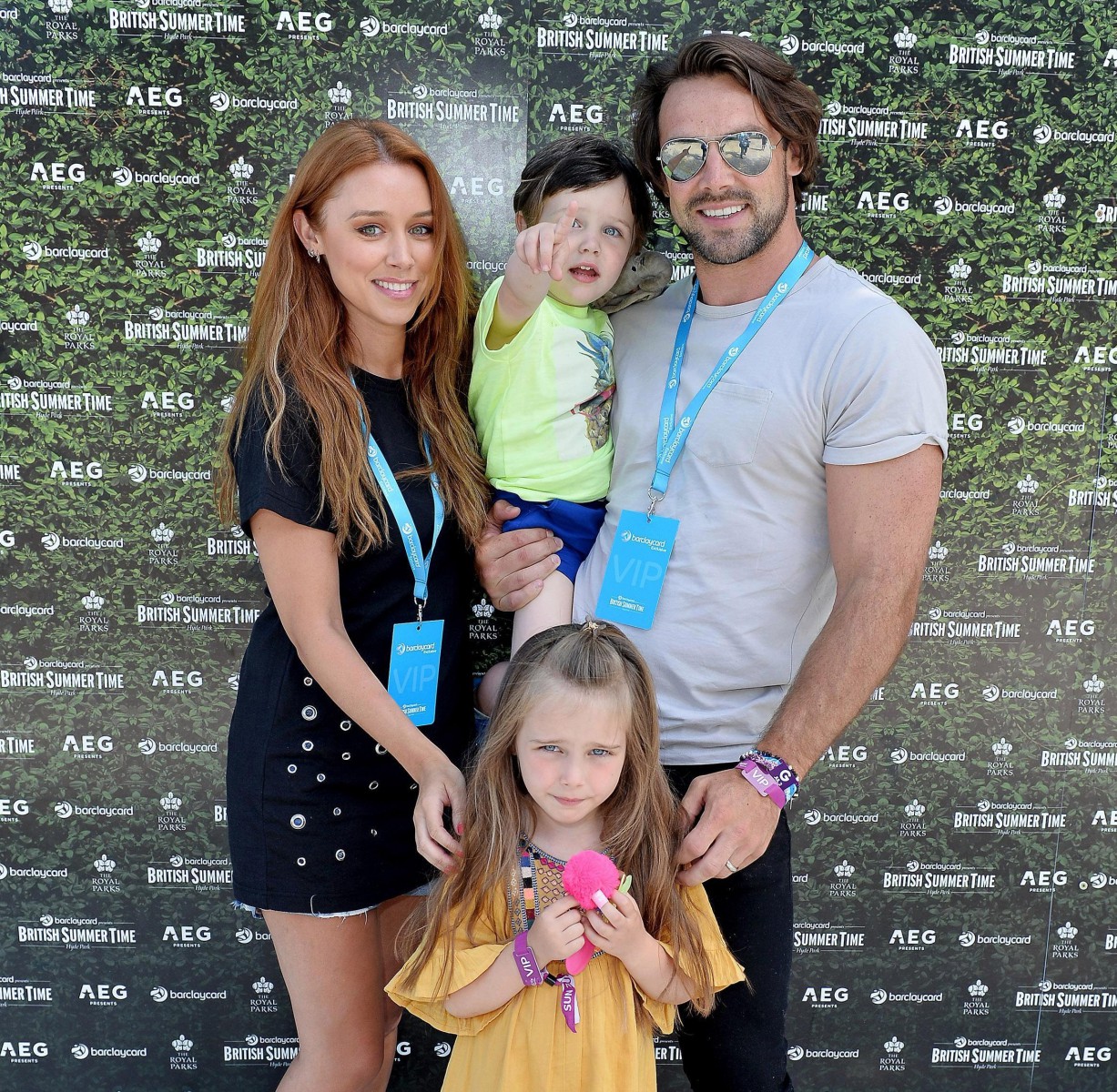 Una Healy, Ben Foden and their children Aoife Belle Foden and Tadhg John Foden