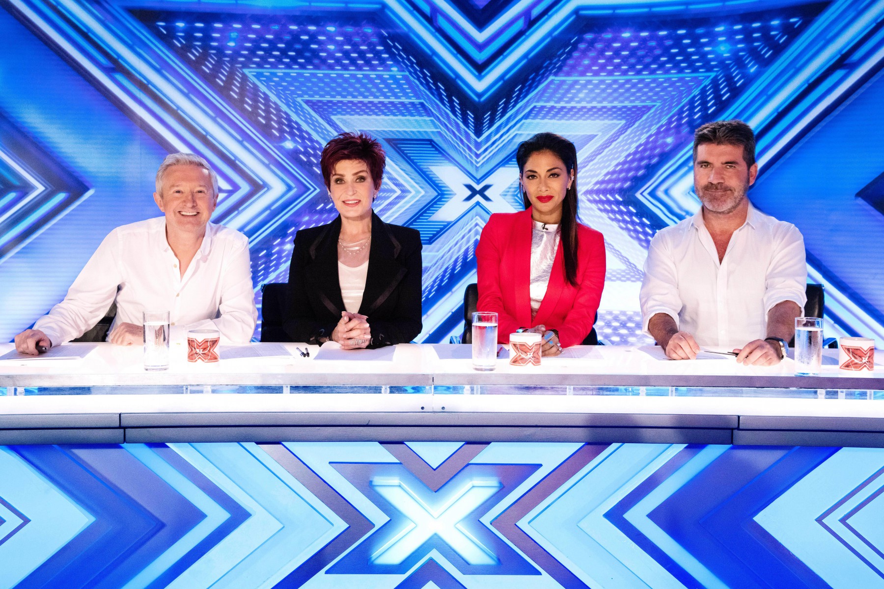 The 2017 X Factor panel features Simon Cowell, Louis Walsh, Nicole Scherzinger and Sharon Osbourne