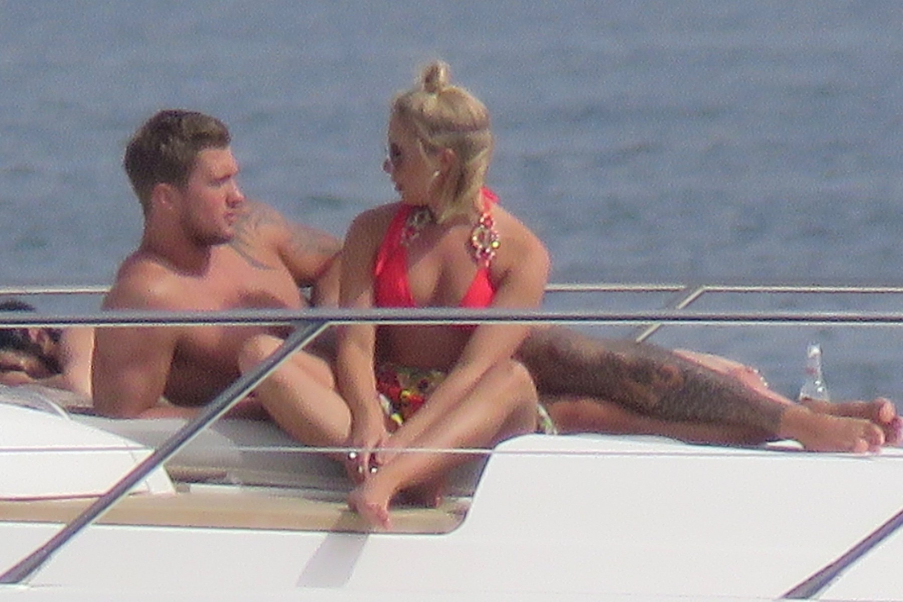 Dan and Love Island contestant Gabby Allen were pictured cosying up on a yacht in Spain last year