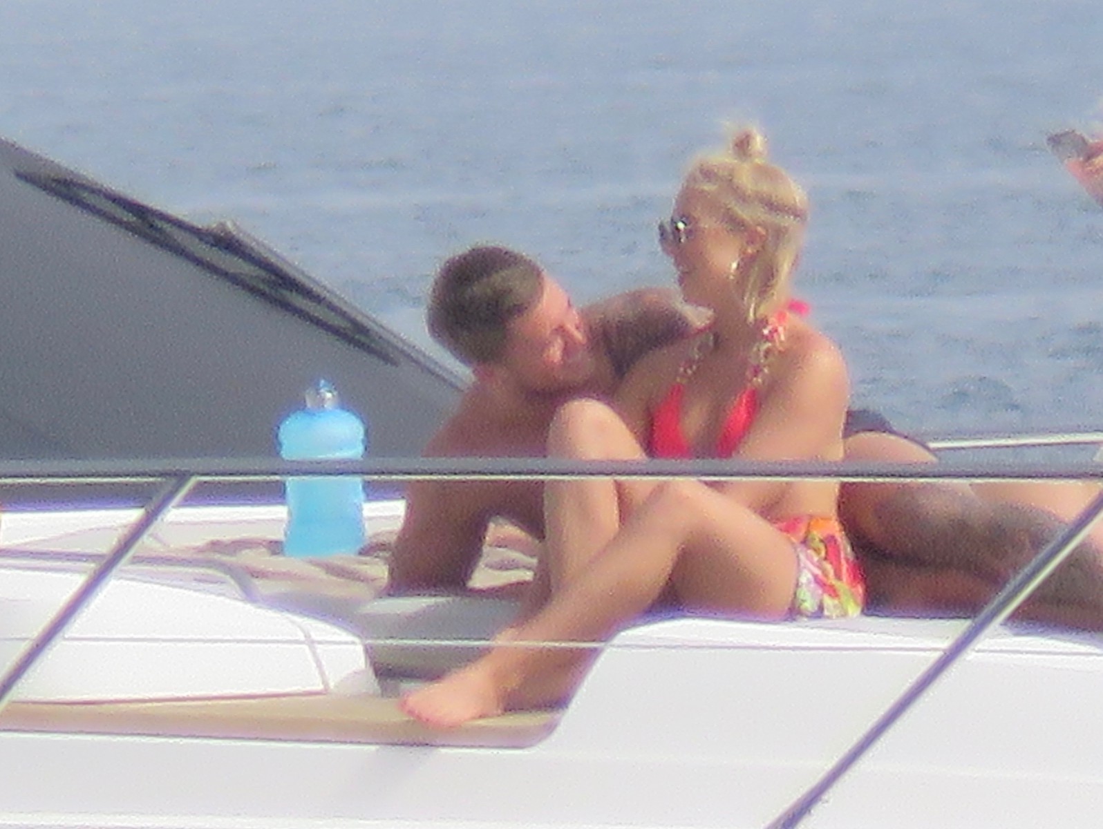 Dan and Gabby were pictured cosying up on a yacht in Spain last year