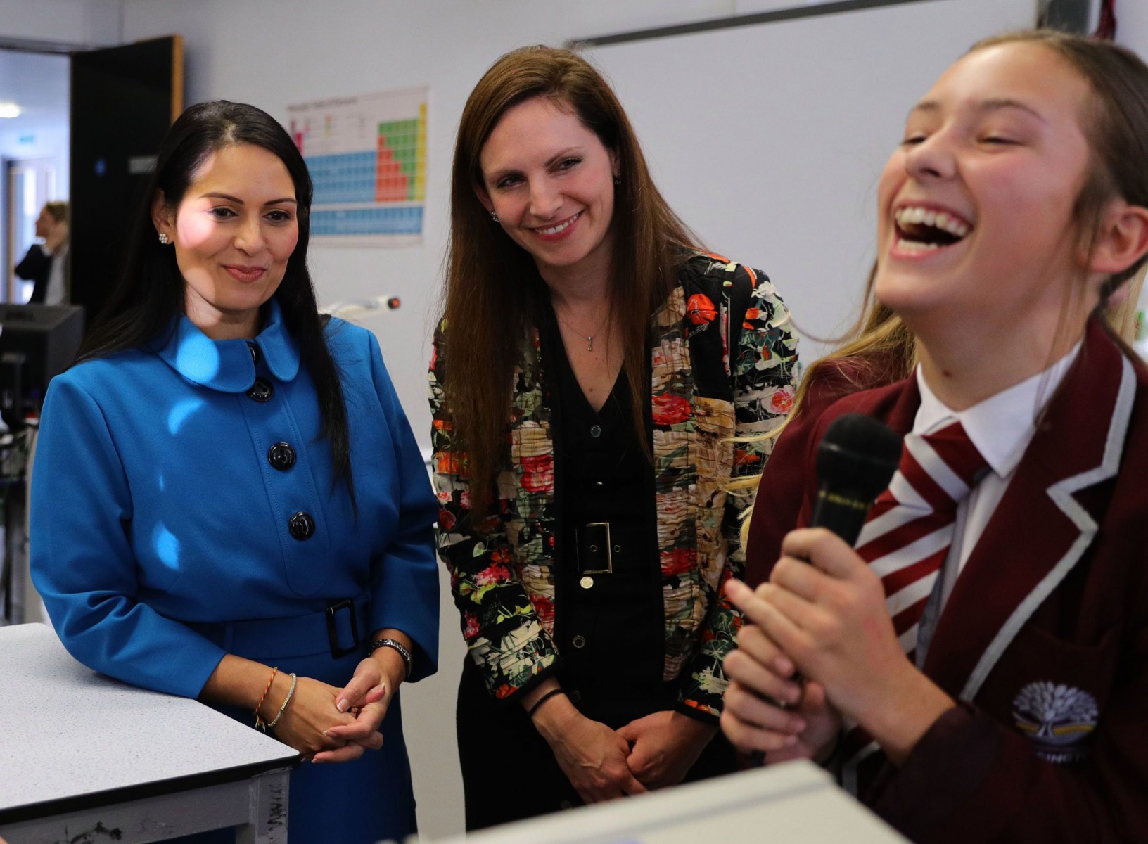 Priti Patel, who visited a Surrey school on the campaign trail, warned backing total free movement would be a national security risk