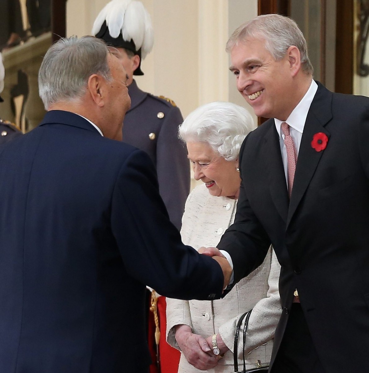 The Queen and Prince Andrew welcomed President Nazarbayev to Buckingham Palace in 2015