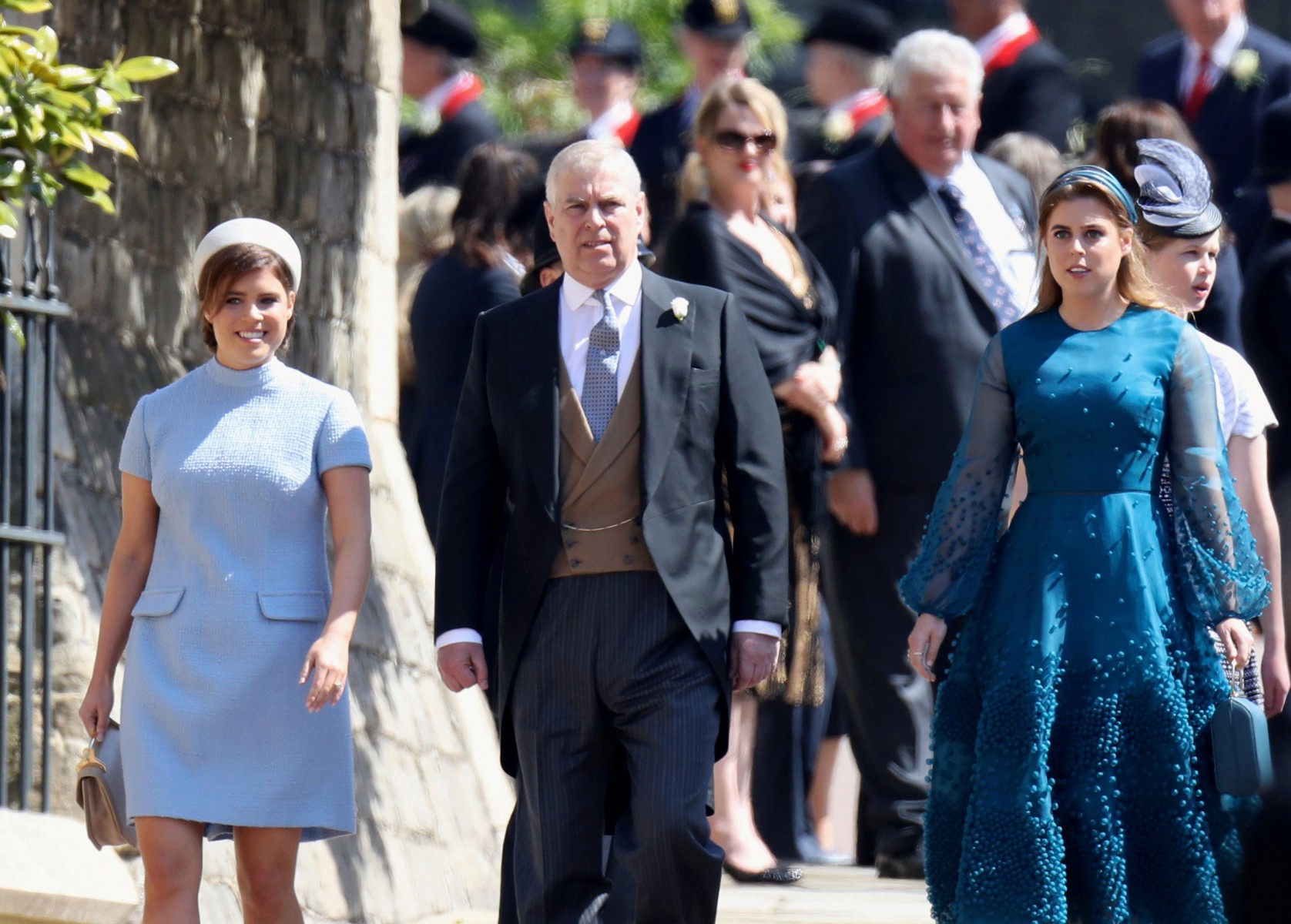 Prince Andrew is pictured arriving at Harry and Meghan's wedding