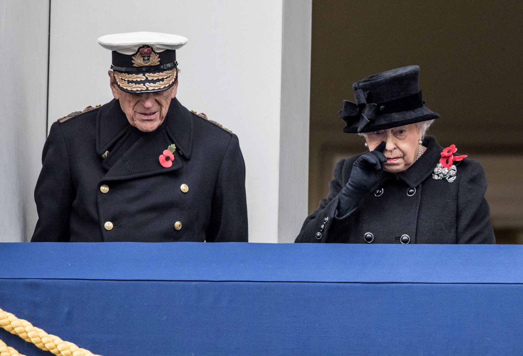Philip appeared on the balcony with the Queen on Remembrance Day in 2017 - despite being in terrible pain from his hip