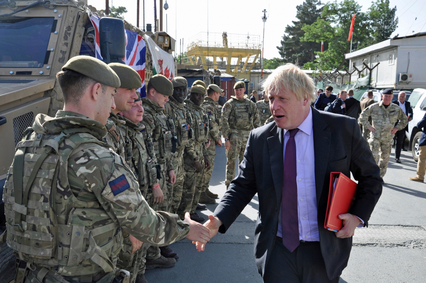 Mr Johnson met with British soldiers in Afghanistan in June 2018 while acting as Secretary of State for Foreign Affairs