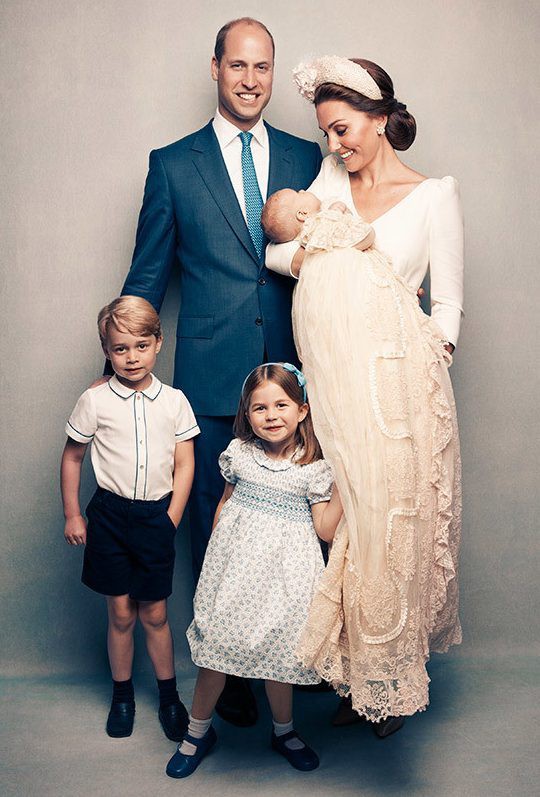 Prince William and Kate shared a picture with their children to mark Louis christening in 2018