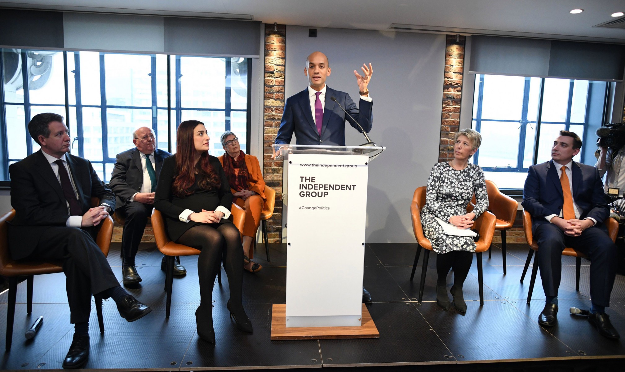 Chuka Umunna with the six other Labour rebels who quit the party