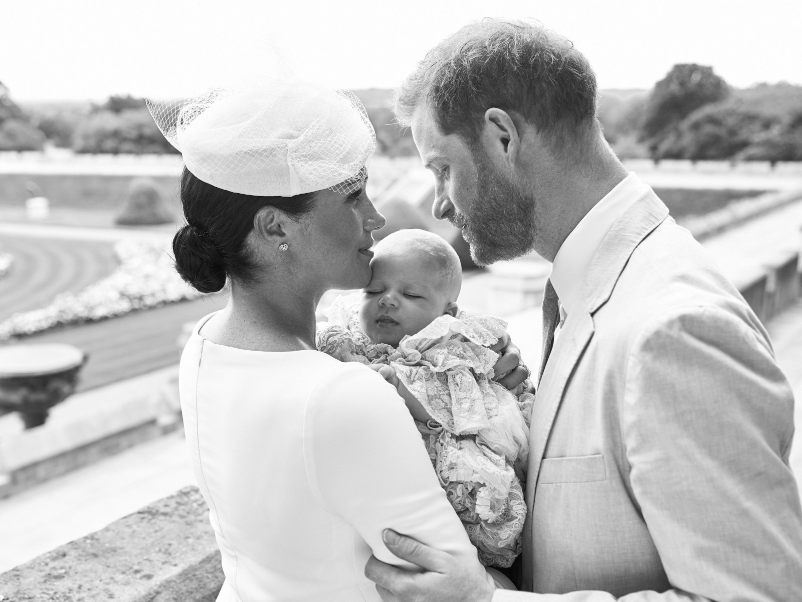 Meghan Markle and Prince Harry smile with little Archie