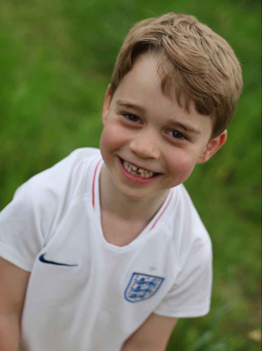 Prince George was pictured in his England football kit this year for his sixth birthday