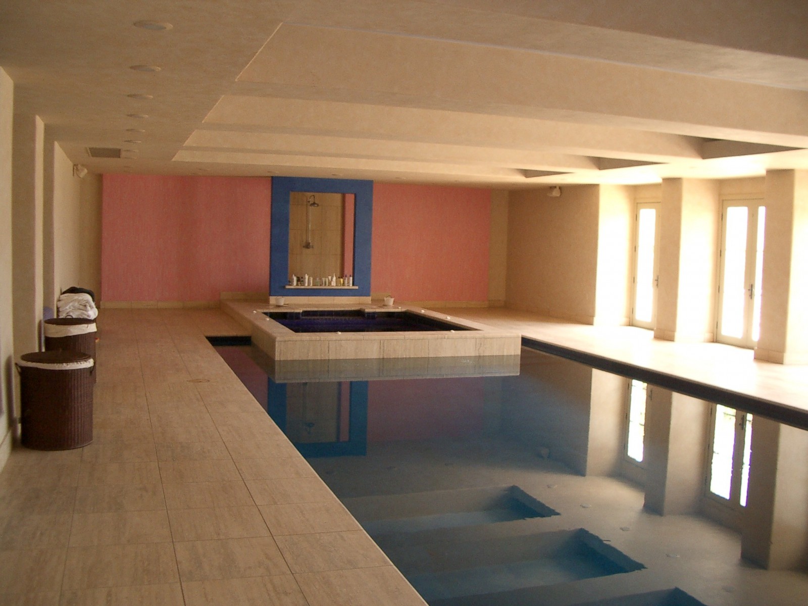 The indoor swimming pool hosted many parties