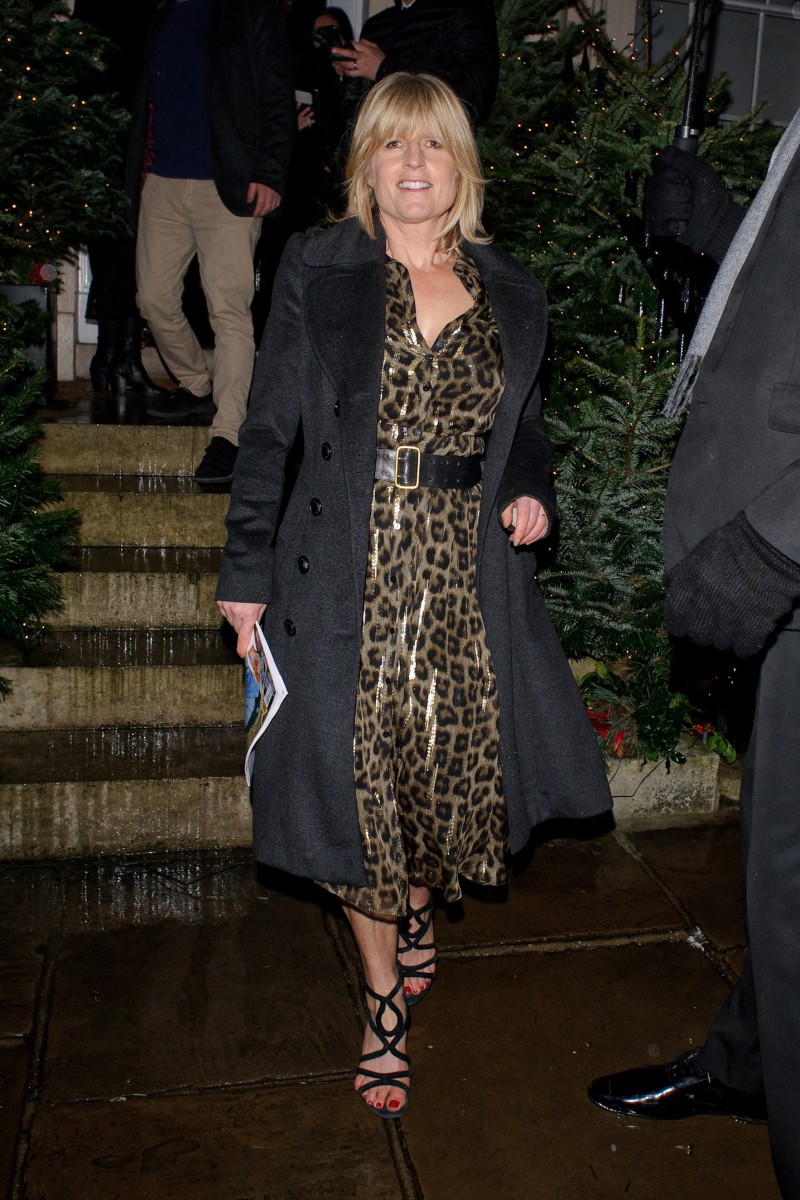 Boris Johnson's sister Rachel wore a leopard print dress with a black belt for the event