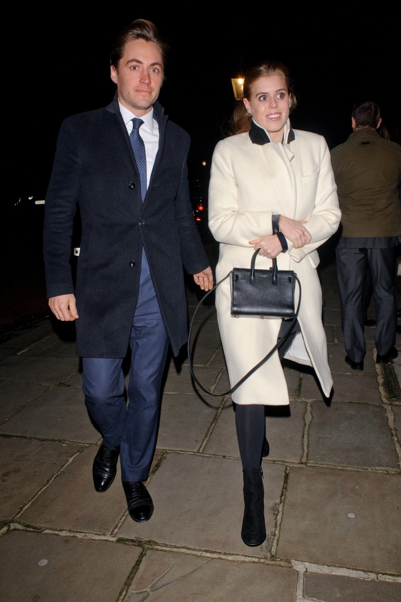 Princess Beatrice and her fiancee Edoardo Mapelli Mozzi were also pictured heading inside