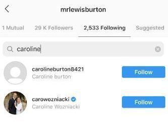 Mr Burton does not follow Flack on Instagram