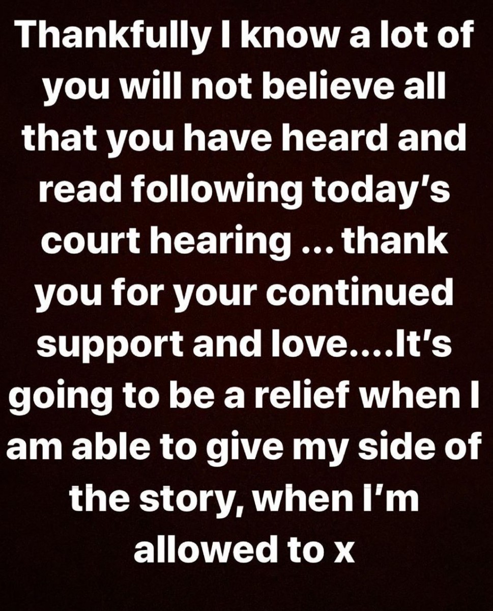 Flack shared this message on Instagram following her court appearance today
