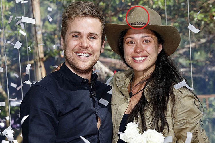 Sam Quek wrote a secret message on the front of her hat to boyfriend Tom during I'm a Celebrity
