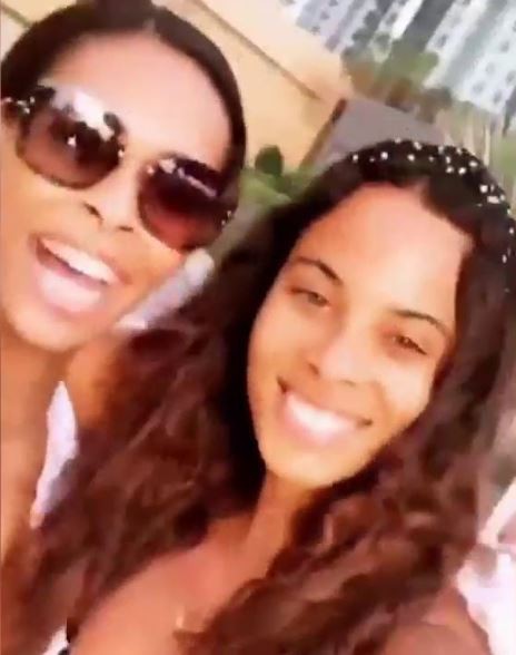 Rochelle, right, posted video of her dancing with her 'Lil Sis' in Dubai earlier this year