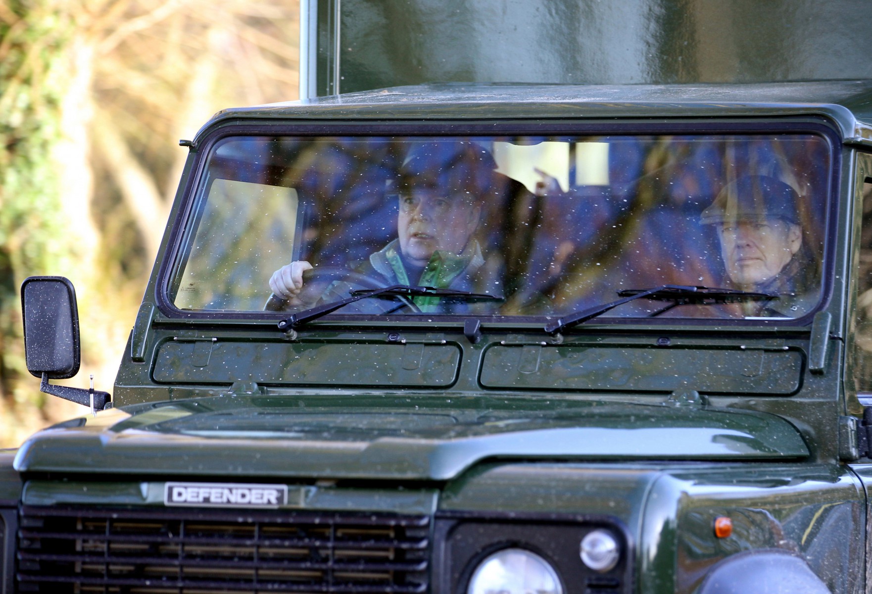 The Duke of York was seen driving to Wood Farm in Wolferton