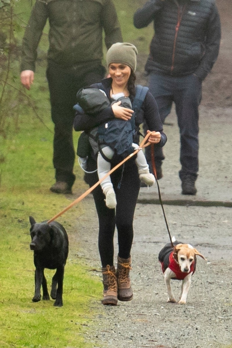 Meghan Markle was spotted walking her dogs in Canada earlier this week