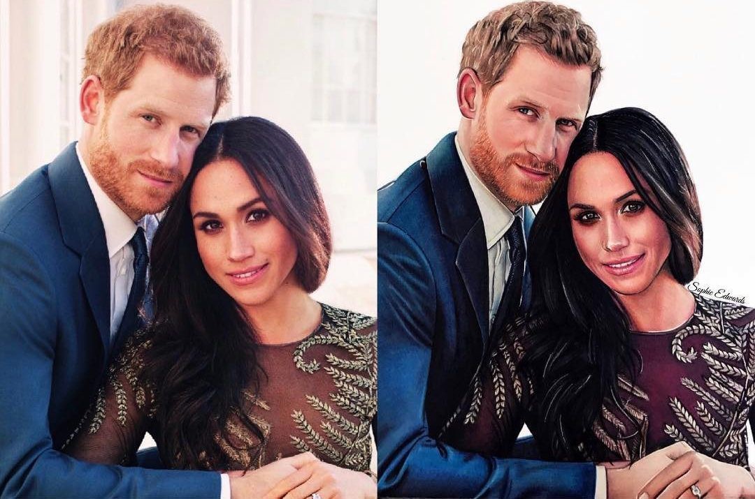Prince Harry and Meghan Markle receive the royal treatment with this incredibly detailed image