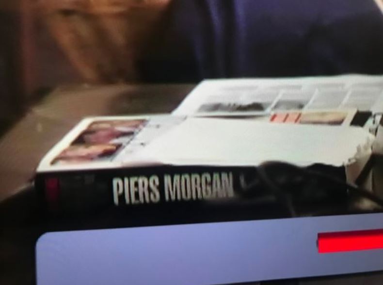 The book was spotted on the table by eagle-eyed viewers