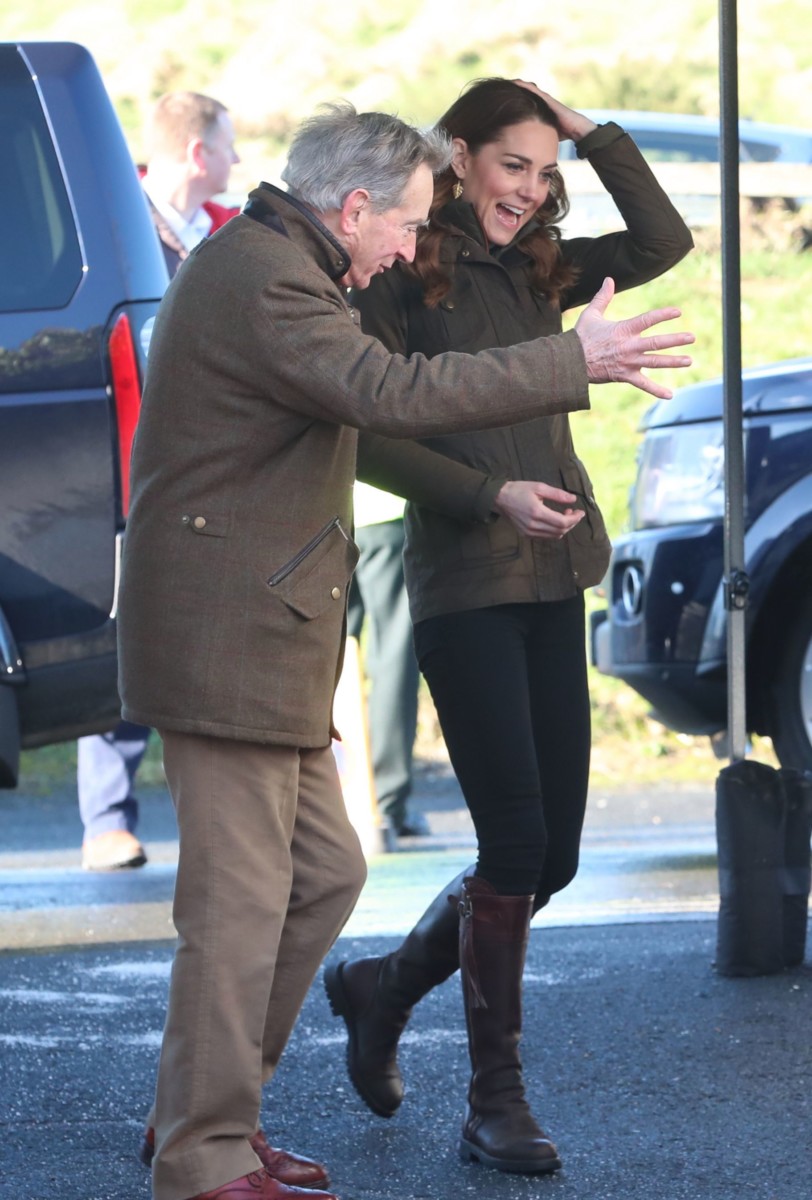 Kate Middleton laughs as she arrives in Northern Ireland