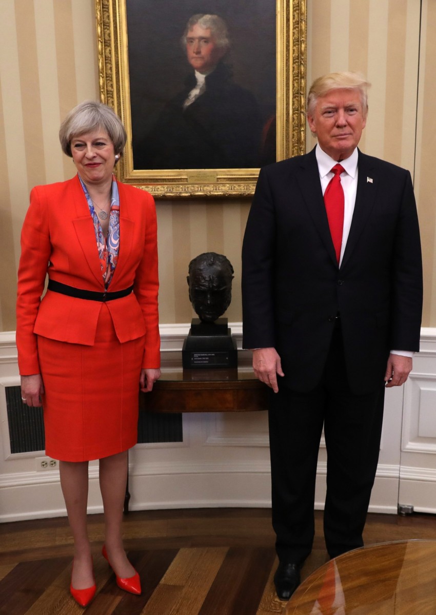 True blue Tory Theresa May wore red when she met President Trump — the colour is a sign of courage and control