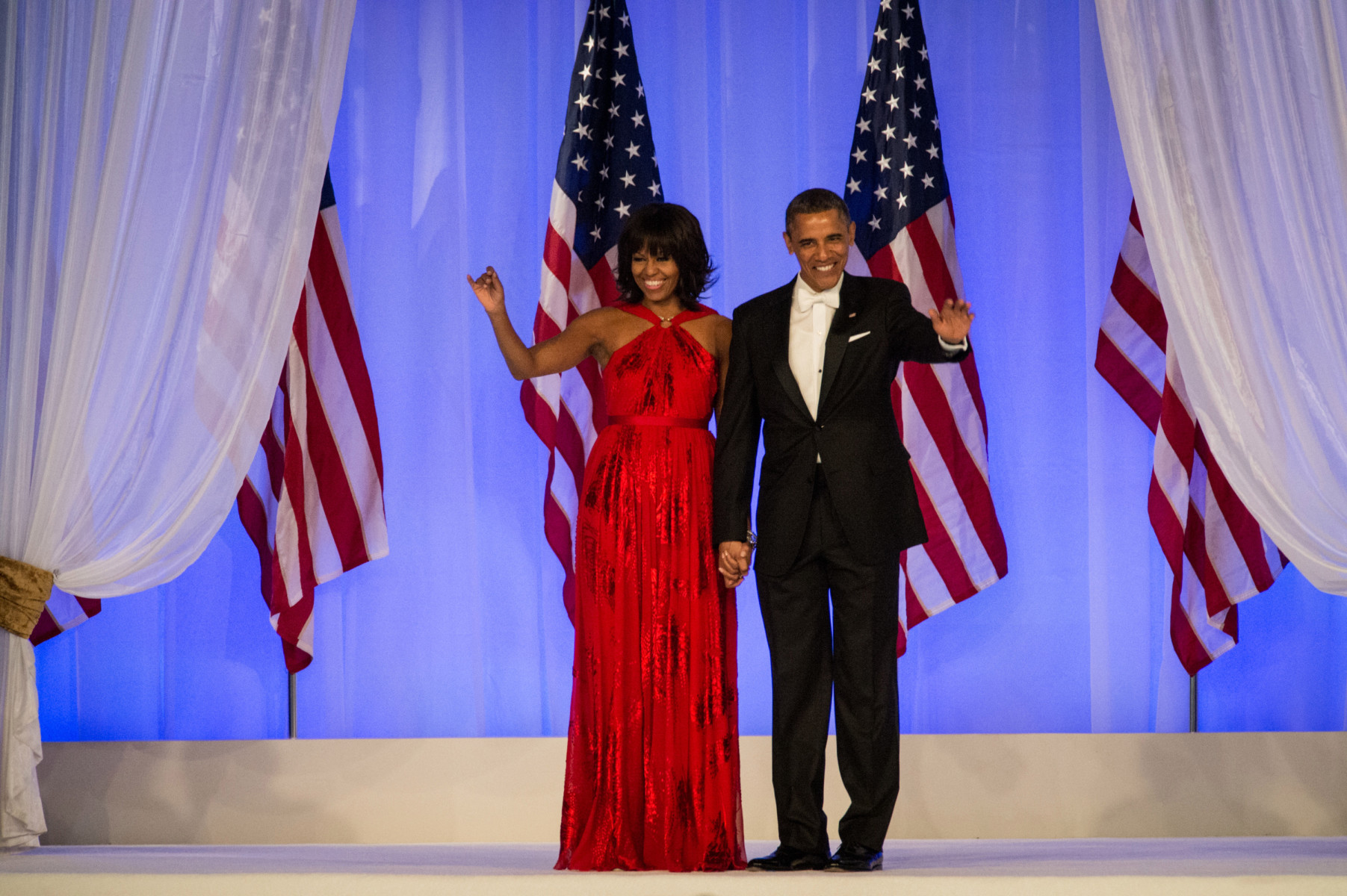 The former First Lady wore this elegant Jason Wu gown for the presidential inaugural ball in 2013 for her husband's second term in office