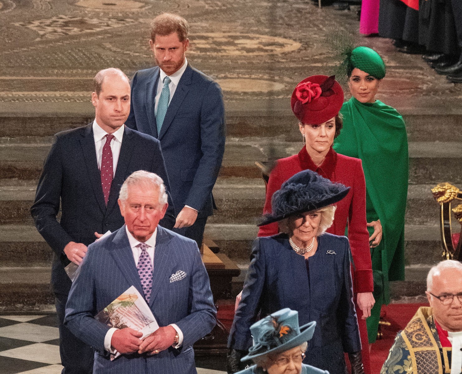 Prince Harry and Meghan Markle were behind Prince William and Kate during today's ceremony