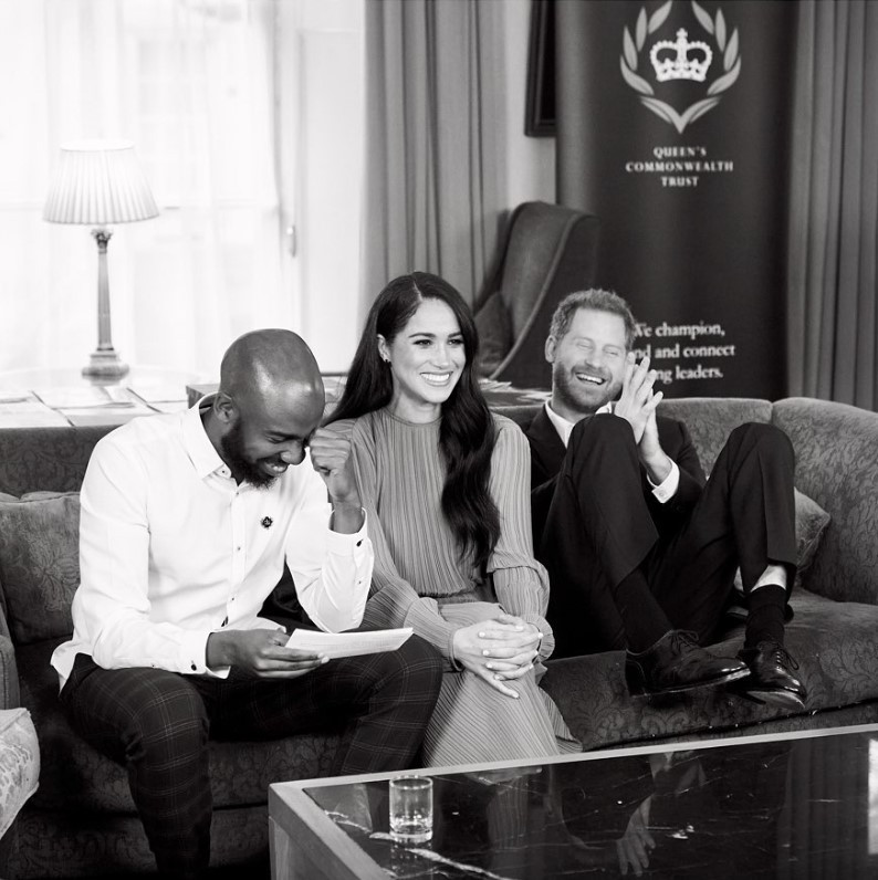 Prince Harry and Meghan Markle shared a photo of them laughing as they promoted the Queen's Commonwealth Trust
