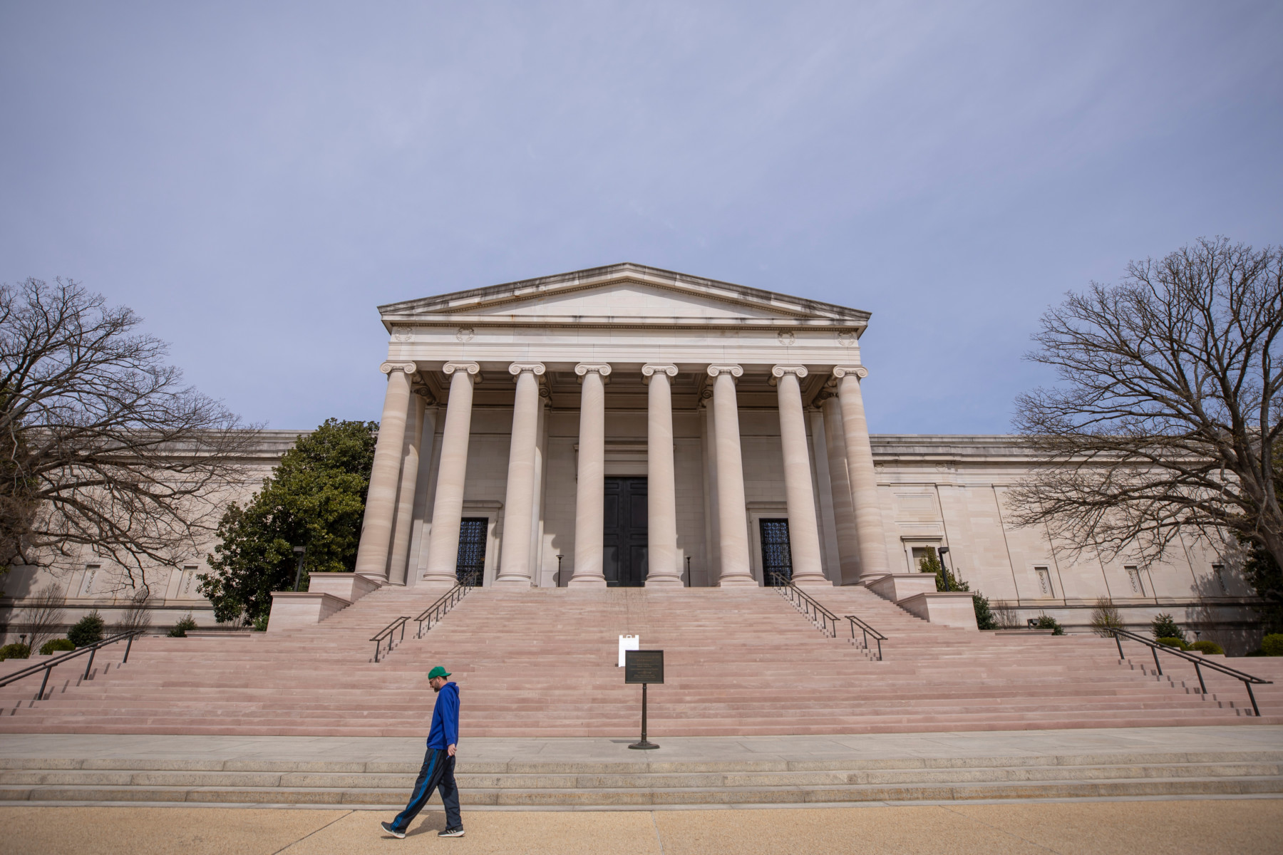 The steps of the National Gallery of Art and other sites in the The U.S. Capitol are closed 
