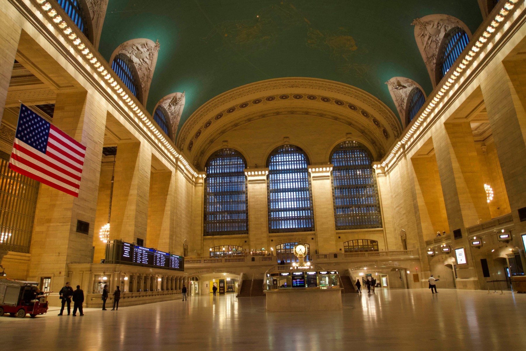 Grand Central Station in the heart of Manhattan was nearly void of people