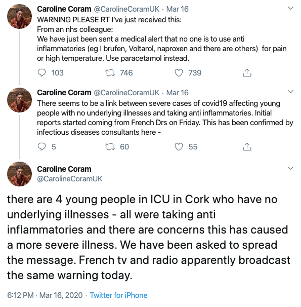 A thread claiming that four young people are in ICU in Cork, like this one, have been doing the rounds online