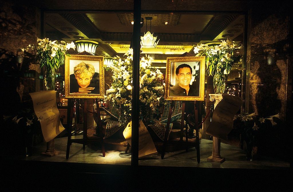 Dodi and Diana (a memorial for the two at Harrods above) were never able to move into the home together after their fatal car crash in August 1997