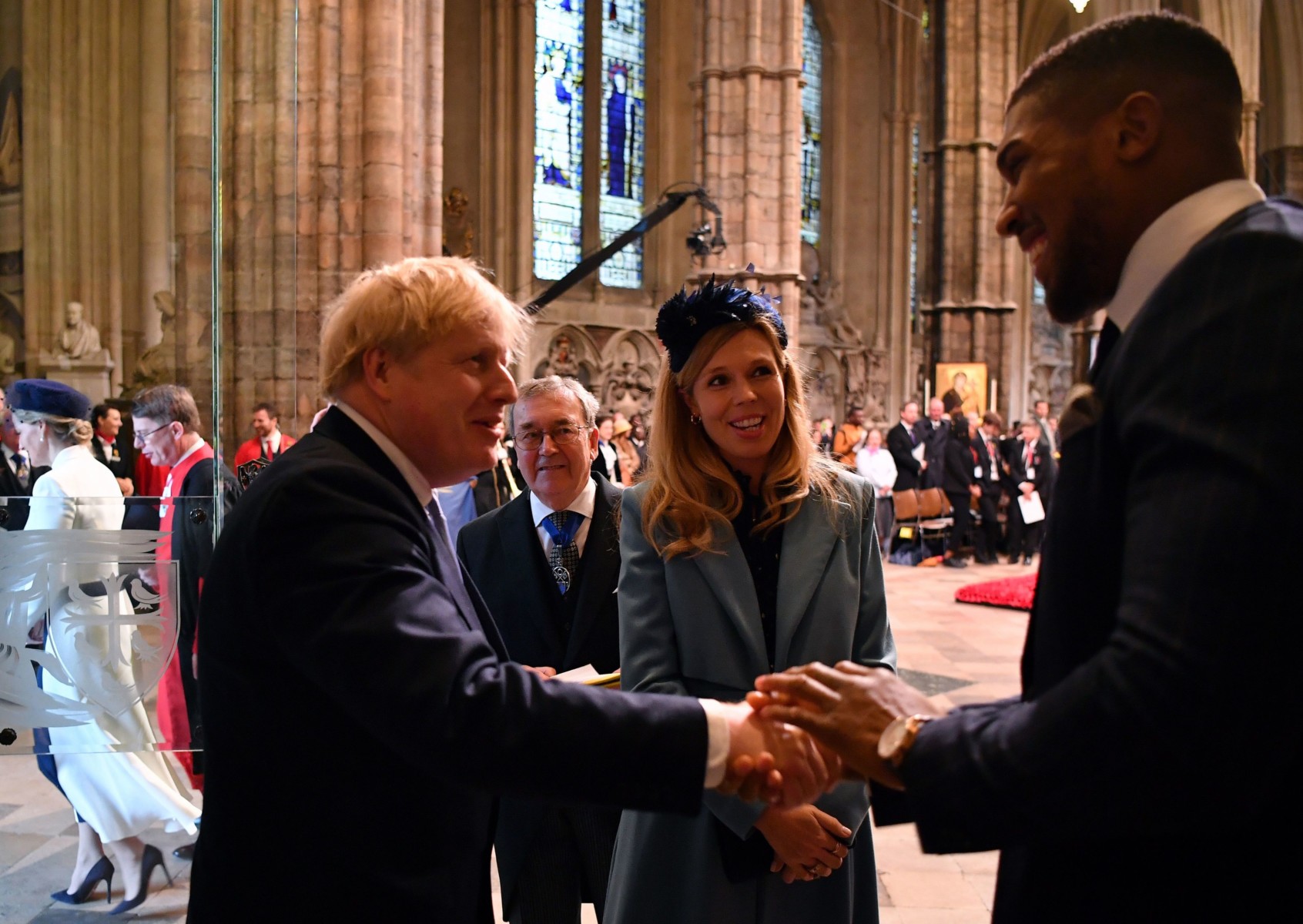 Boris Johnson shook hands with Anthony Joshua