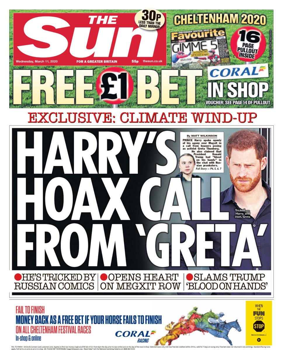 Last month HOAR told how the hoaxers posed as Greta and duped Prince Harry into talking about quitting the royals