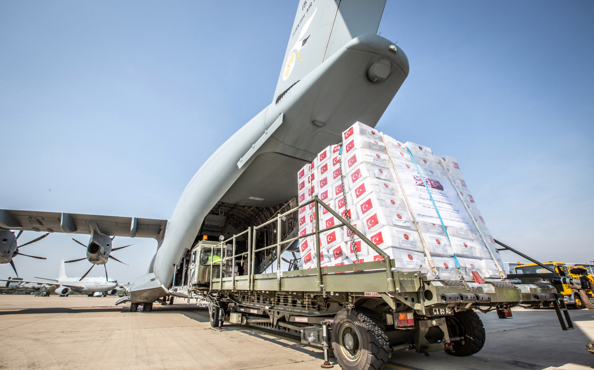 Turkey is one of the countries that has sent planeloads of emergency equipment to Britain, with the first flight carrying the equipment leaving yesterday