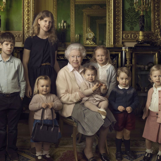 The Royal Family account shared this photo of the Queen with her great-grandkids