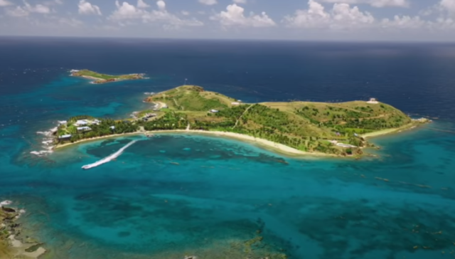 The trailer also shows photos of his Caribbean estate dubbed 'paedo island