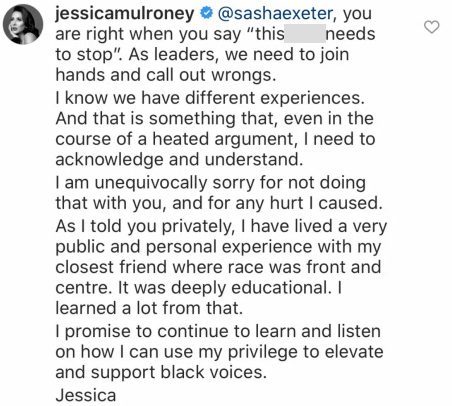 Jessica Mulroney apology comment Instagram