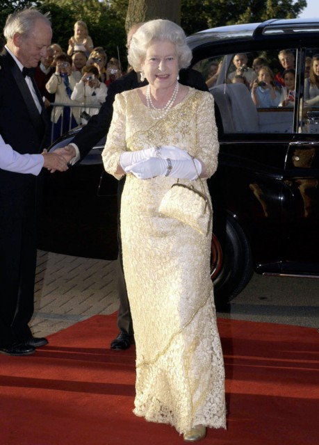 The Queen attending a banquet, Guernsey, in July 2001, aged 75