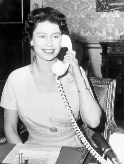At the inauguration of the CANTAT (Canadian Trans-Atlantic Telephone) cable the Queen, 35, makes the first call to Ottawa from London in December 1961
