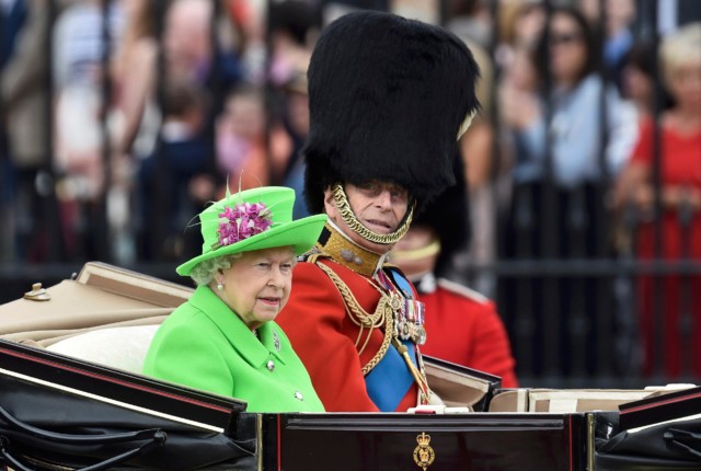 Usually the Queen rides in a carriage before inspecting the officers and pageantry at the Trooping the Colour