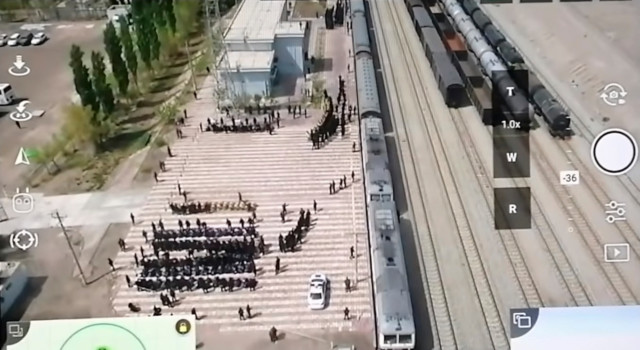  The drone clip was shot at a train station
