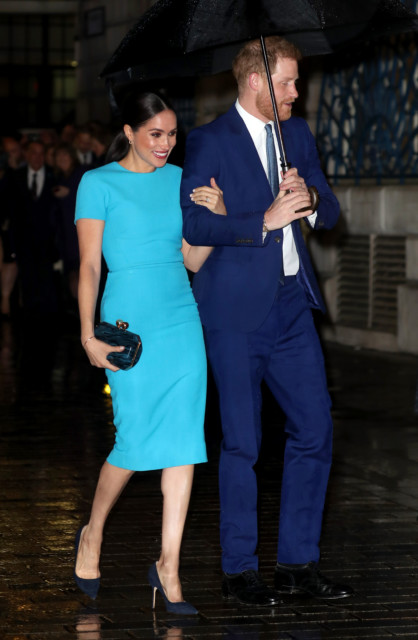 Meghan wore a £980 blue Victoria Beckham dress in one of her final appearances as a senior royal