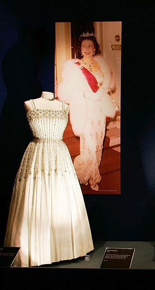 The Queen wore the dress again for the summer opening of the Buckingham Palace State Rooms in 2006