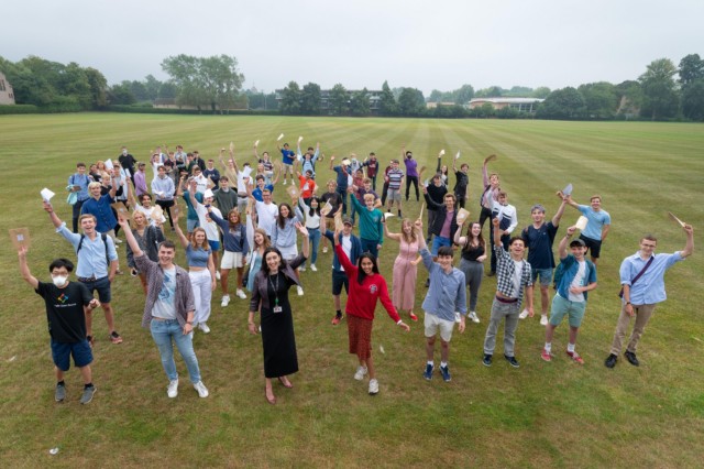 Students at Magdalen College School celebrate the big day