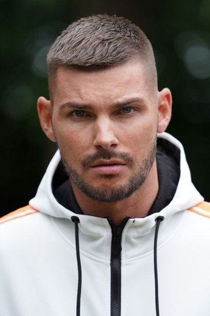 Hollyoaks' Kieron Richardson pictured on set for the first time in a year after character Ste ...