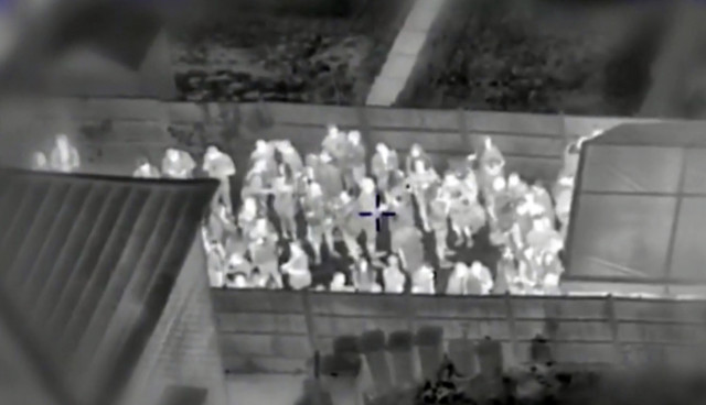  Police helicopter shots showing a huge house and garden party in Manchester 