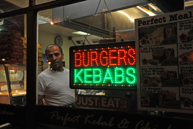 Kebab shop fast food takeaway in London Road Brighton UK. Image shot 11/2013. Exact date unknown.
