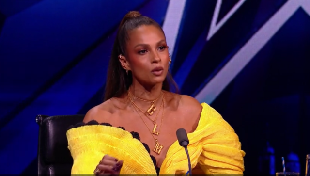 Alesha proudly showed off her necklace on tonight's pre-recorded semi-final